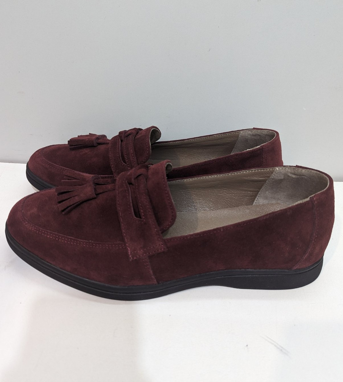 STTOPA Розміри 36-43. Туфлі лофери великих розмірів шкіряні. 178-3643-1 Бордові, фото 1