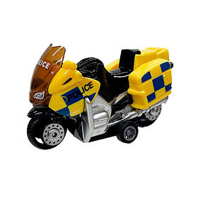 Мотоцикл дитячий "Police" АВТОПРОМ AP7442 масштаб 1:64 Жовтий, Toyman
