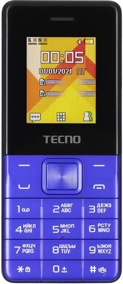 Мобільний телефон Tecno T301 Синій Мобільний телефон на кнопках Стільниковий кнопковий телефон Телефон з кнопками