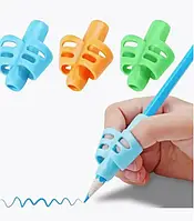 Набір силіконових різнокольорових насадок для корекції постановки письма, тренажер-тримач