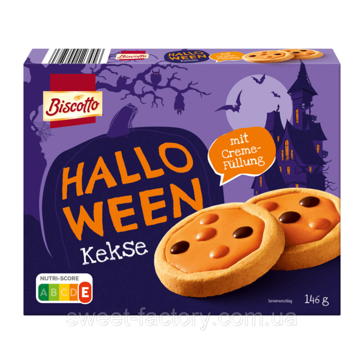 Печиво Biscotto Halloween Biscuits Creme 10s 146g