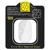 Захисне скло на камеру Full Block (тех.пак) для Apple iPhone 16 (6.1") / 16 Plus (6.7") Прозорий