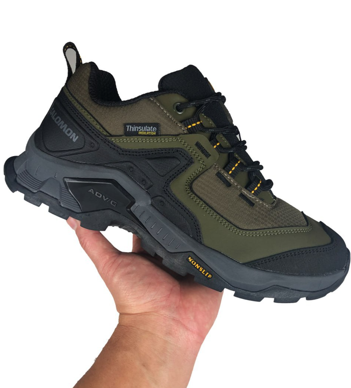Чоловічі термо кросівки Salomon Quest Element Khaki Саломон хакі Гортекс утеплені осінь євро зима