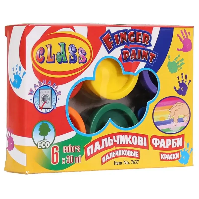Пальчикові фарби Class на 6 кольорів по 30 мл (7637), фото 1