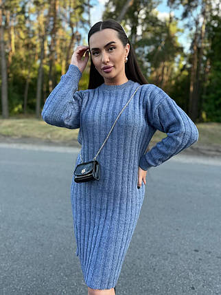 В'язана жіноча сукня з довгим рукавом Smmod9249, фото 1