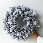 Засніжений новорічний вінок для дверей Хвоя Premium d-45 см -, фото 2