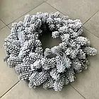 Засніжений новорічний вінок для дверей Хвоя Premium d-45 см -, фото 4