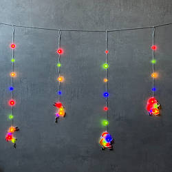 Гірлянда-штора "Санта й олені", 100 LED, різнобарвна, від електромережі
