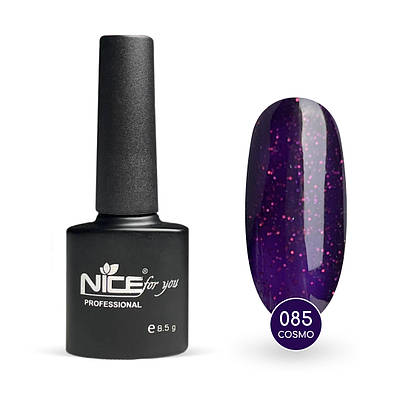 Гель-лак Nice for you Cosmo Basic №085 Фіолетовий з рожевою блискіткою 8.5 г