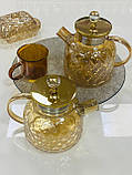 Чайник заварювальний Бурштиновий Ромбус золоте скло 1л / 1.5л, фото 9