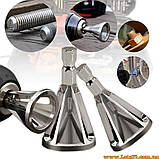 Насадка для дриля зняття фаски задирок ремонт болтів та різьблення з металу пластику сталі міді алюмінію тригранний хвостовик 5-21, фото 5