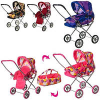 Іграшка Коляска для ляльки 2 різновиди, сима-літо, переноска, з великими колесами, у пакеті 42*34,5*60 см