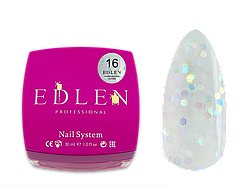 Edlen Рідкий гель для нігтів №16 Water Acrygel Glitter, 30мл (молочний з гліттером)