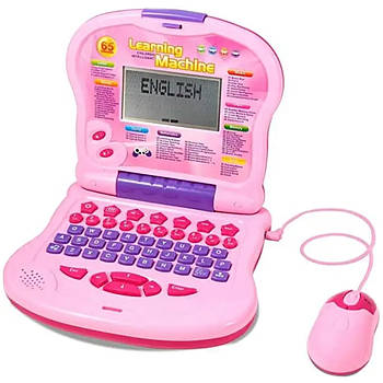 Дитяча розвиваюча іграшка Ноутбук з мишкою Learning Machine Дитячий ноутбук з іграми Рожевий