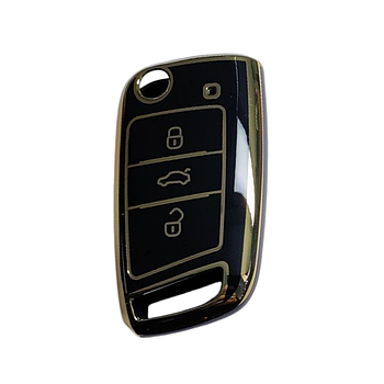 Чохол для ключа Seat, глянець золото чорний