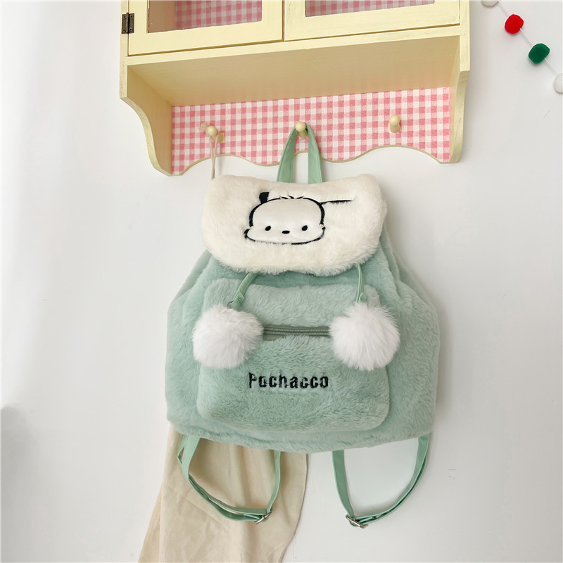 Пухнастий Рюкзак - сумка Куромі чорний жіночий, hello kitty аніме