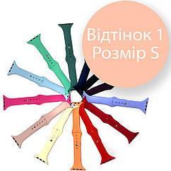 Силіконовий ремінець тонкий Apple watch 38 - 40 мм рожевий 1 S