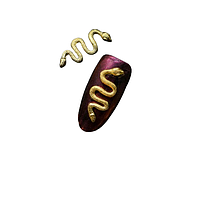 Шарми Sutoz (фігурки) для нігтів H-416 Змійка 20х8.5 мм (1 шт), золотисті