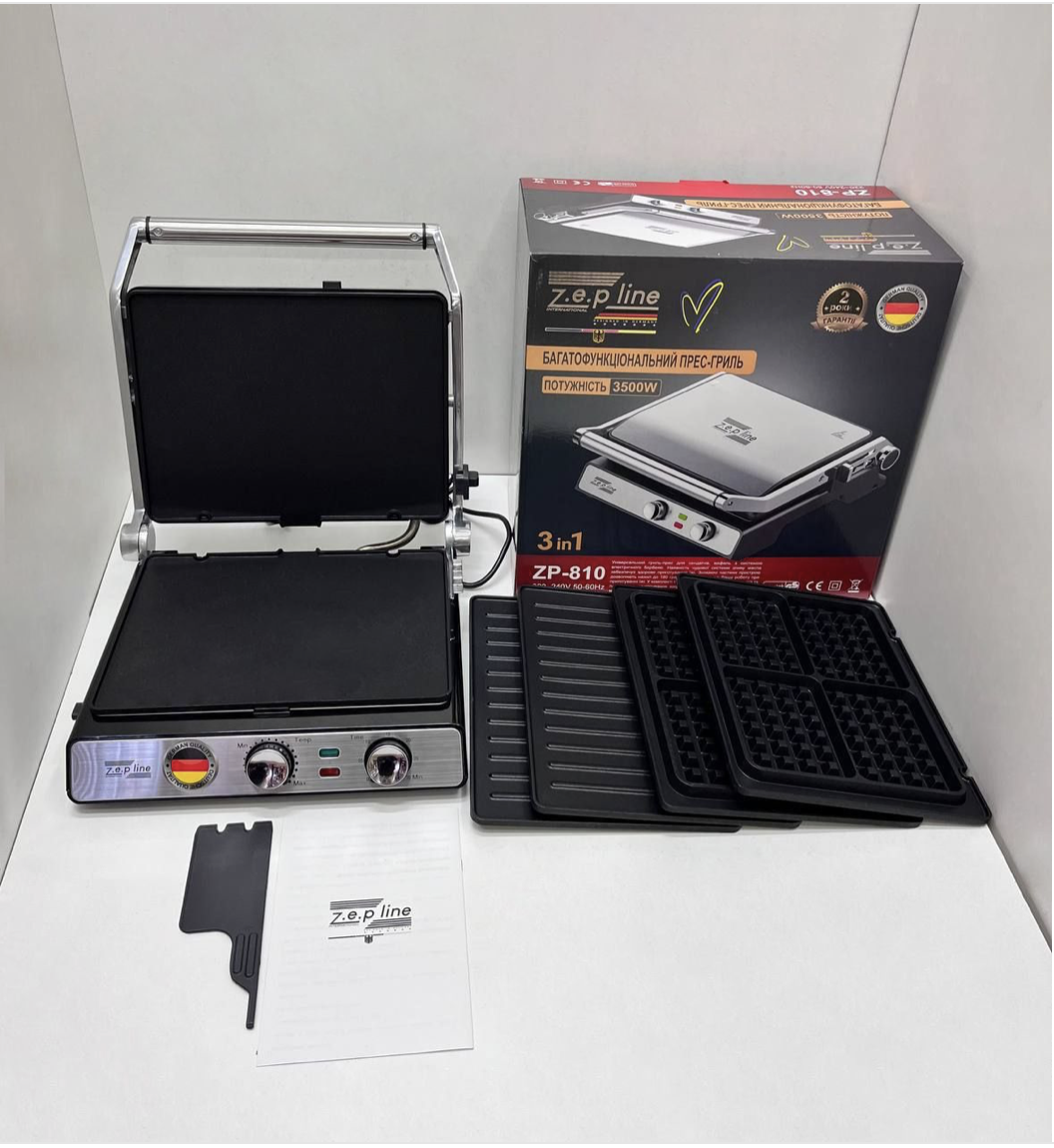 Многофункциональний прес-гриль 3в1 Zepline ZP-810 3500W (3), фото 1