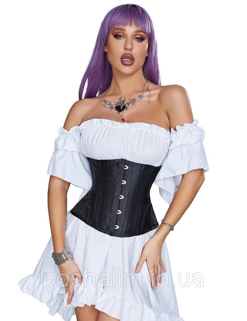 Корсет еротичний Star Night Corset з гачками та шнурівкою, чорний, XL (без коробки), фото 1