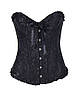Корсет еротичний з квітковим принтом Star Night Corset Top з гачками та шнурівкою, чорний, M (без коробки), фото 5