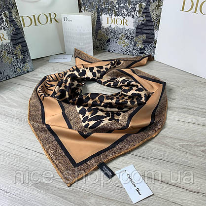 Хустка D.i.o.r шовкова з ручною підшивкою, фото 5
