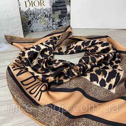 Хустка D.i.o.r шовкова з ручною підшивкою, фото 6