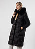 Женский зимний пуховик до колен с теплым мехом удобная куртка длинная черная 4XL XL, фото 2