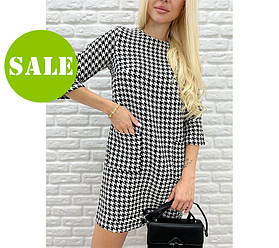 Сукня з принтом в гусячу лапку "Rosemary" оптом | Норма і батал | Розпродаж моделі