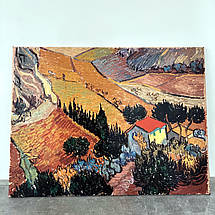 Картина на полотні "Вінсент ван Гог, Пейзаж з домом і пахарем, Vincent van Gogh", 45×60см, фото 4