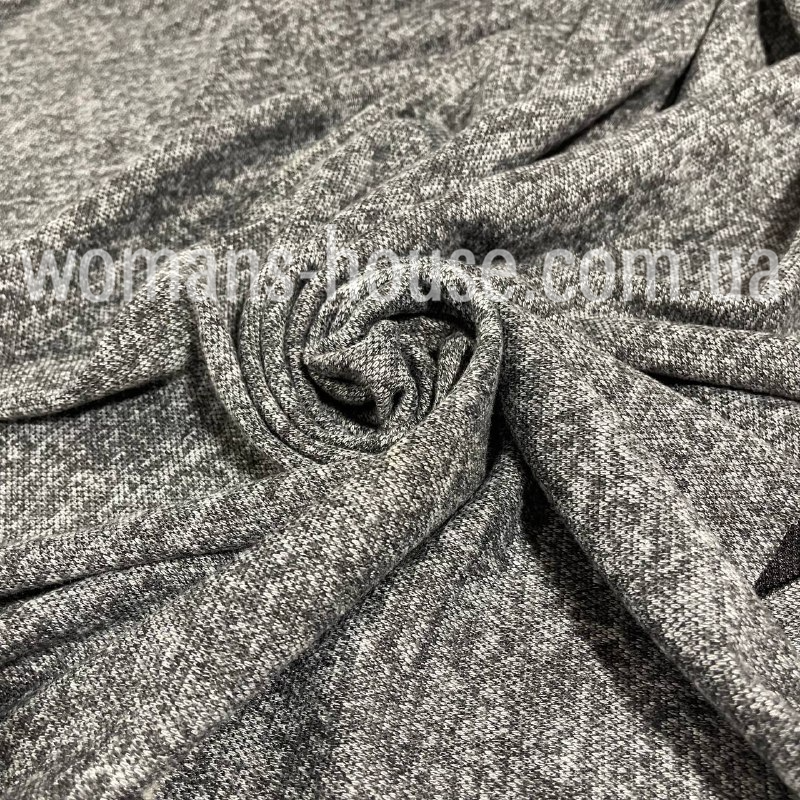 Трикотаж Ангора софт меланж Сіро чорний, фото 1