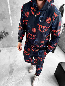 Весняний чоловічий спортивний костюм з принтом худі штани