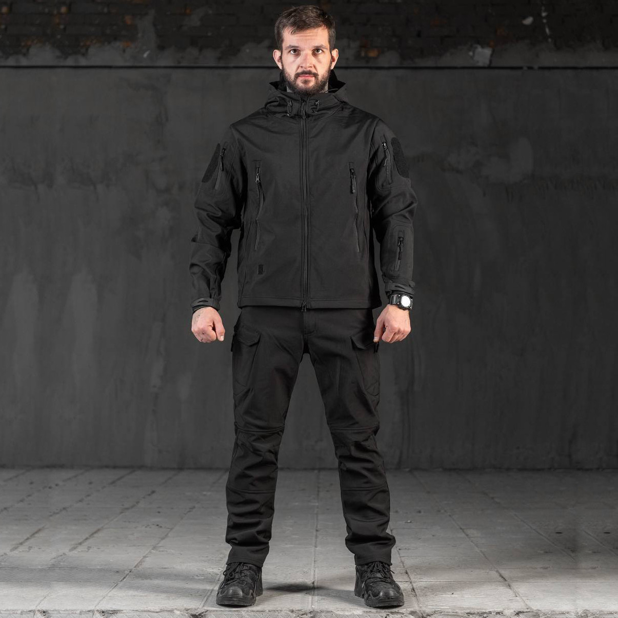 🔥Костюм демісезонний soft shell "Куртка та Штани" (Олива) (непромокальний, тактичний, поліцейський), фото 1