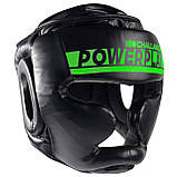 Боксерський шолом тренувальний PowerPlay 3048 Чорно-Зелений M, фото 3