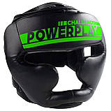Боксерський шолом тренувальний PowerPlay 3048 Чорно-Зелений M, фото 5
