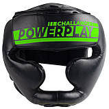 Боксерський шолом тренувальний PowerPlay 3048 Чорно-Зелений M, фото 4