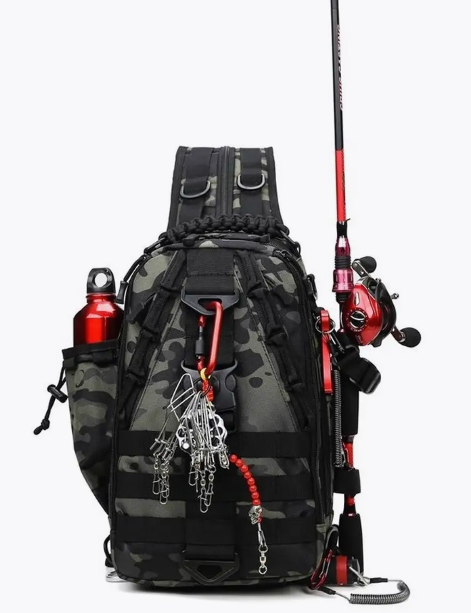 Сумка-рюкзак MARLINE для риболовлі спінінгіста для ходової риболовлі, сумка для риболовних приманок камуфляж