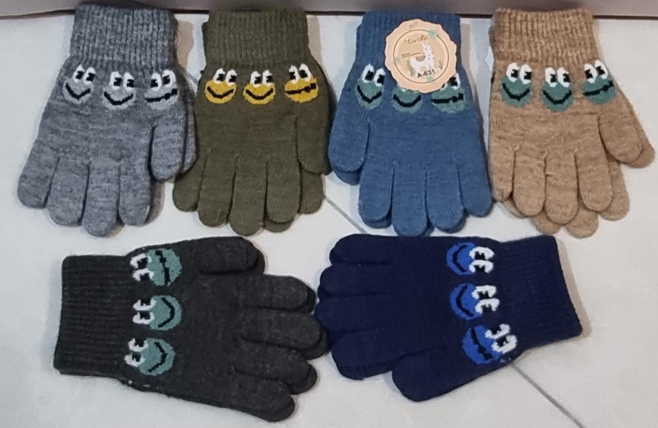 Оптом Дитячі одинарні рукавички зимові  7 км