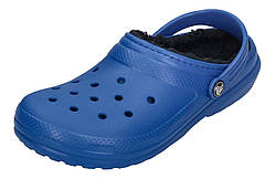 Теплі дитячі клоги Crocs сабо з хутром 1159808600 (Синій, 34-35)