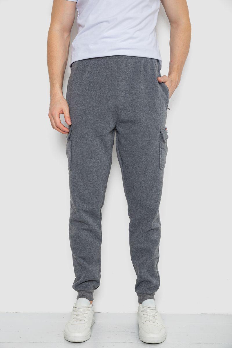 Спортивні штани чоловічі на флісі, колір сірий, 244R41207, фото 1