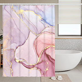 Шторка для душу та ванної кімнати з водовідштовхувальним покриттям, колір рожевий 3D-принт