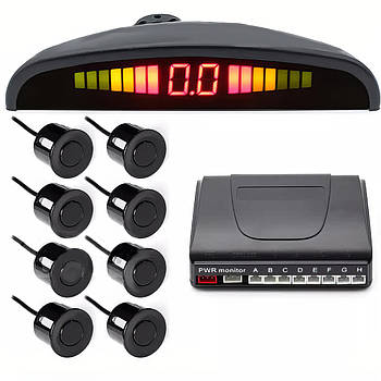 Паркувальна система на 8 датчиків паркування Assistant Parking Sensor Парктронік з LED дисплеєм та датчиками