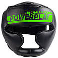 Боксерський шолом тренувальний PowerPlay 3048 Чорно-Зелений XL, фото 4