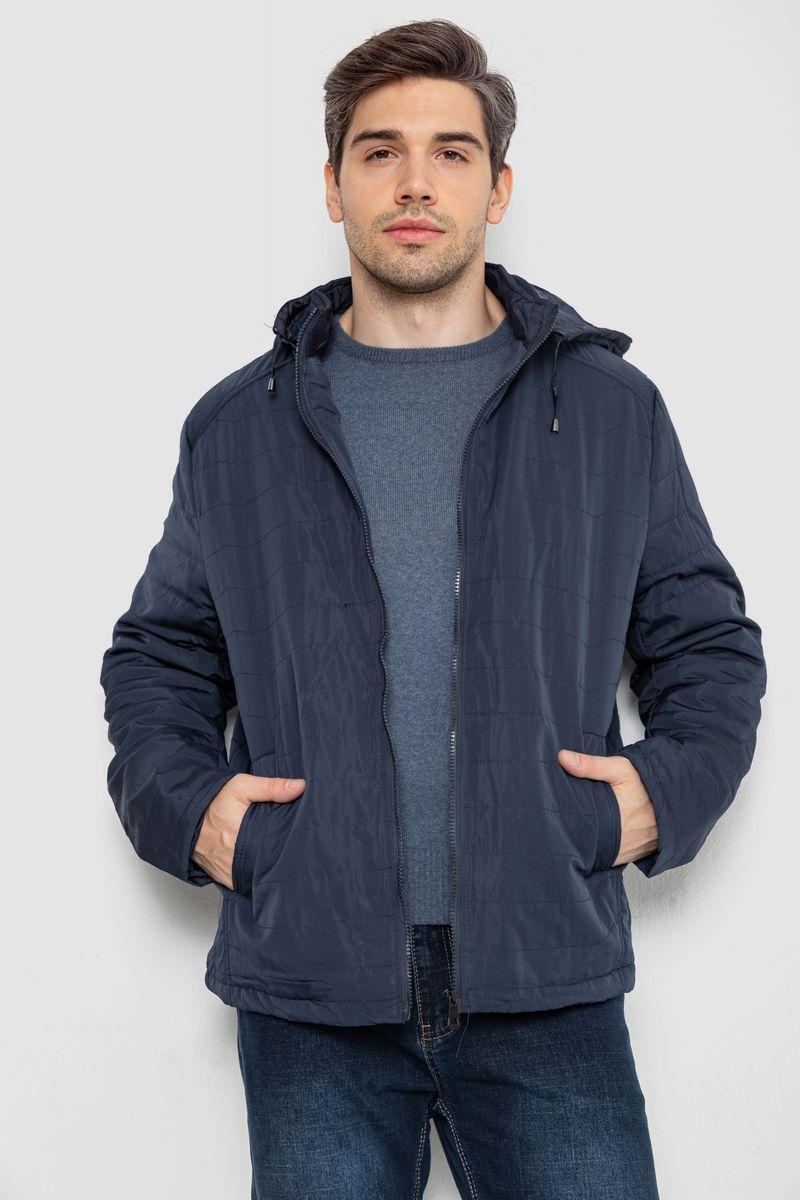 Куртка чоловіча демісезонна з капюшоном, колір темно-синій, 131R2101, фото 1