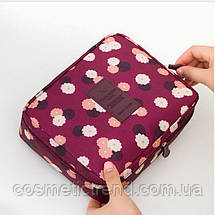 Косметичка/несесер жіноча дорожня Trevel Season Bag Floralburgundy 22*17*8 см, фото 2