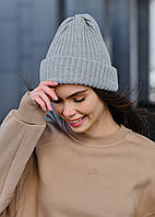Жіноча Шапка Стаф Базова Світло Сіра Однотонна Staff 4 Light Gray Ador