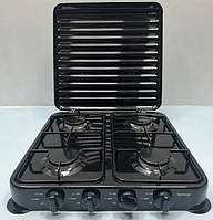 Газова плита на 4 конфорки під балонний газ Rainberg RB-2227, Плита газова настільна 4 комфорки