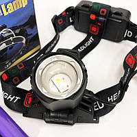 Фонарь налобный с аккумулятором и фокусом PLD-T115-2PM10-TG (white+blue), Налобный фонарь WN-601 для сто