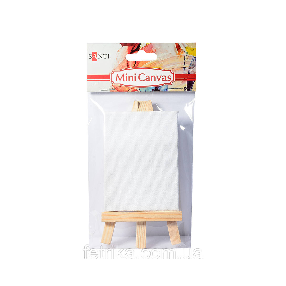 Полотно ґрунтоване Santi дрібнозернисте на підрамнику з декоративним мольбертом, 8*6 см, фото 1