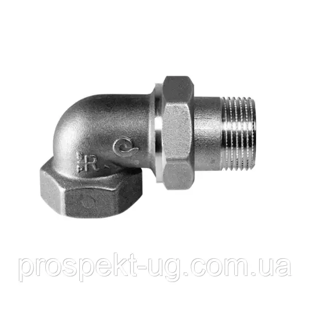 Американка Ду25 (1") кутова латунна нікель Comisa
